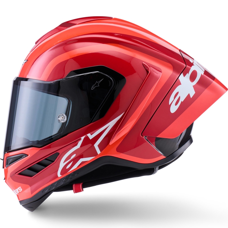 Alpinestars Supertech R10 Arius integraal motorhelm fluo rood-rood-zwart-wit