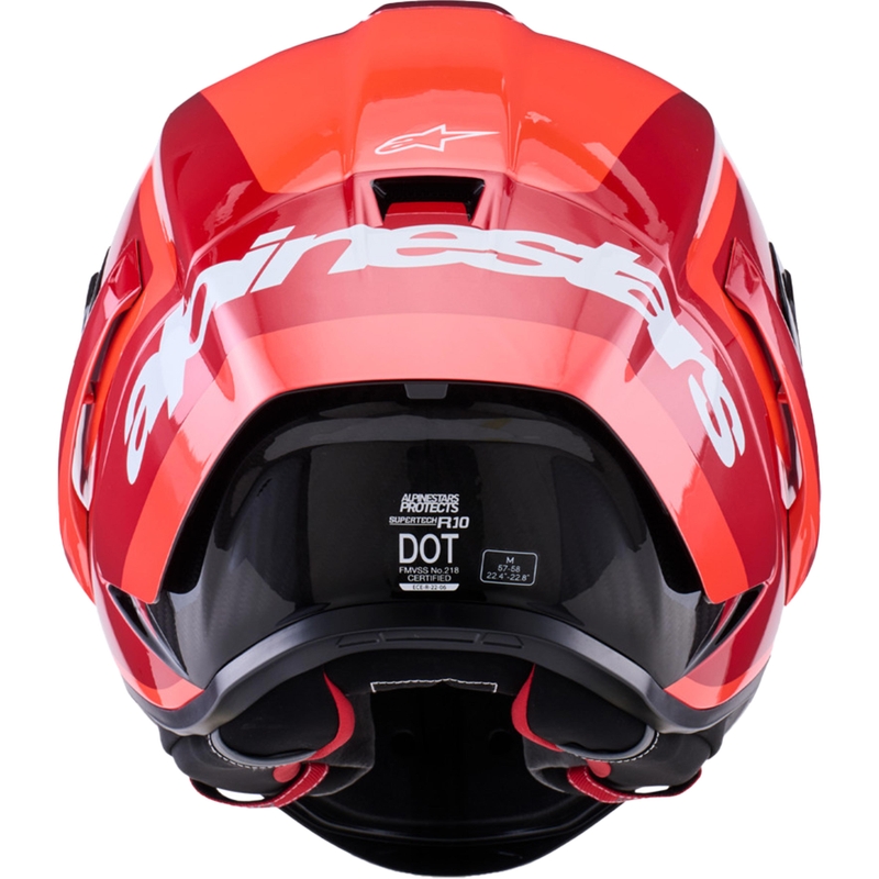 Alpinestars Supertech R10 Arius integraal motorhelm fluo rood-rood-zwart-wit