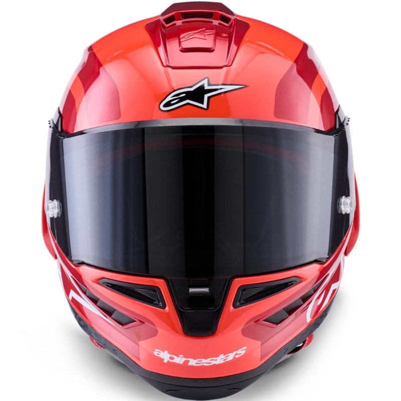 Alpinestars Supertech R10 Arius integraal motorhelm fluo rood-rood-zwart-wit