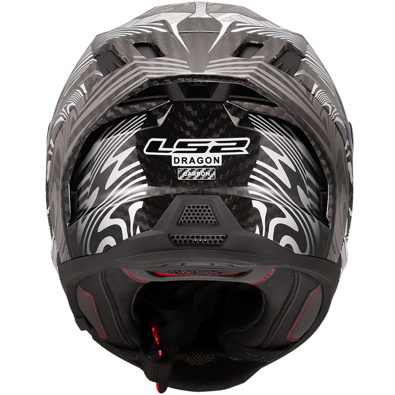 LS2 FF807 Dragon Carbon Enthum integraal motorhelm glanzend zilver