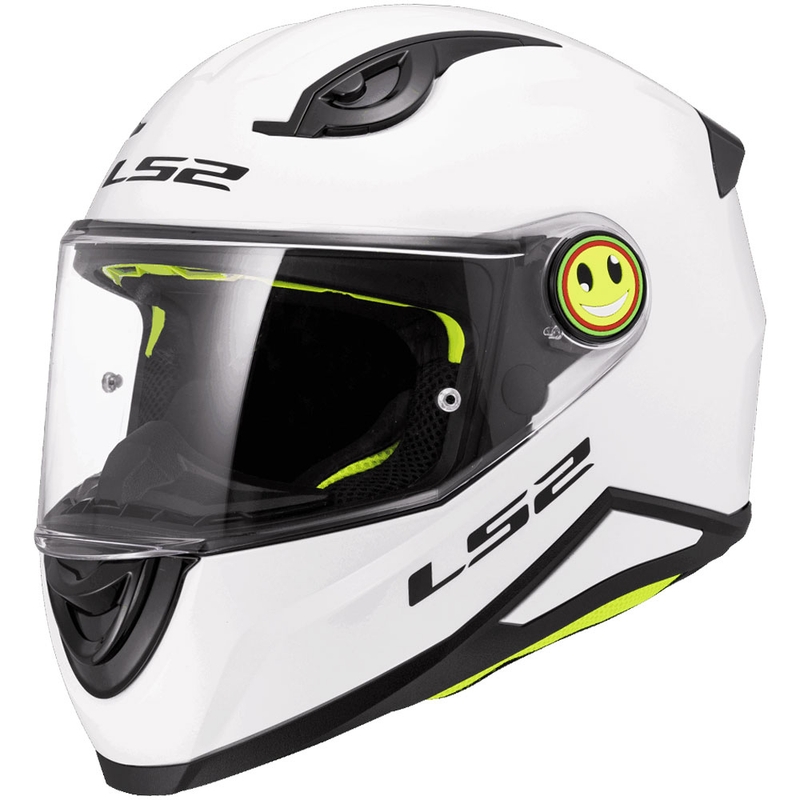 Kinder integraalhelm voor motorfietsen LS2 FF812, effen glanzend wit