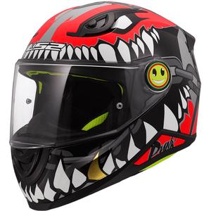 Kinder integraalhelm voor motorfietsen LS2 FF812 Punk glanzend grijs-rood