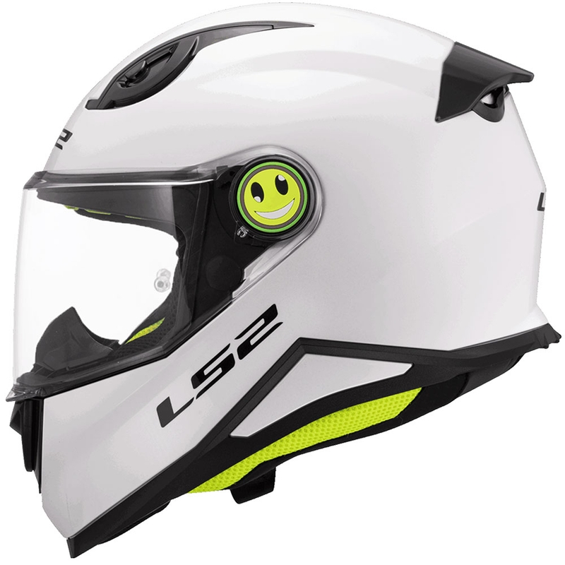 Kinder integraalhelm voor motorfietsen LS2 FF812, effen glanzend wit