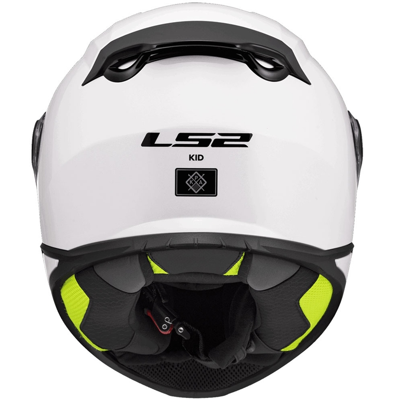 Kinder integraalhelm voor motorfietsen LS2 FF812, effen glanzend wit