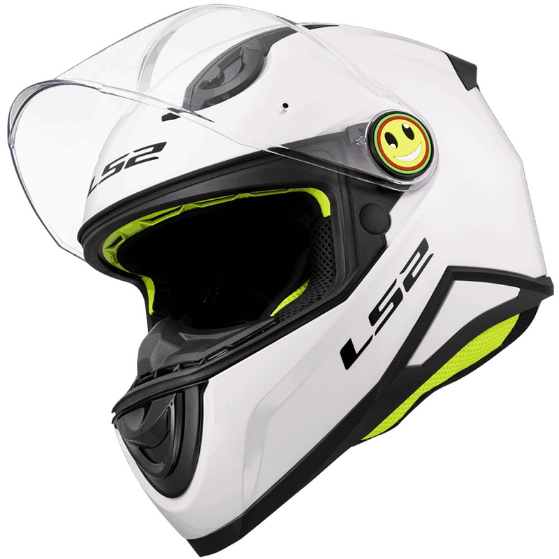 Kinder integraalhelm voor motorfietsen LS2 FF812, effen glanzend wit