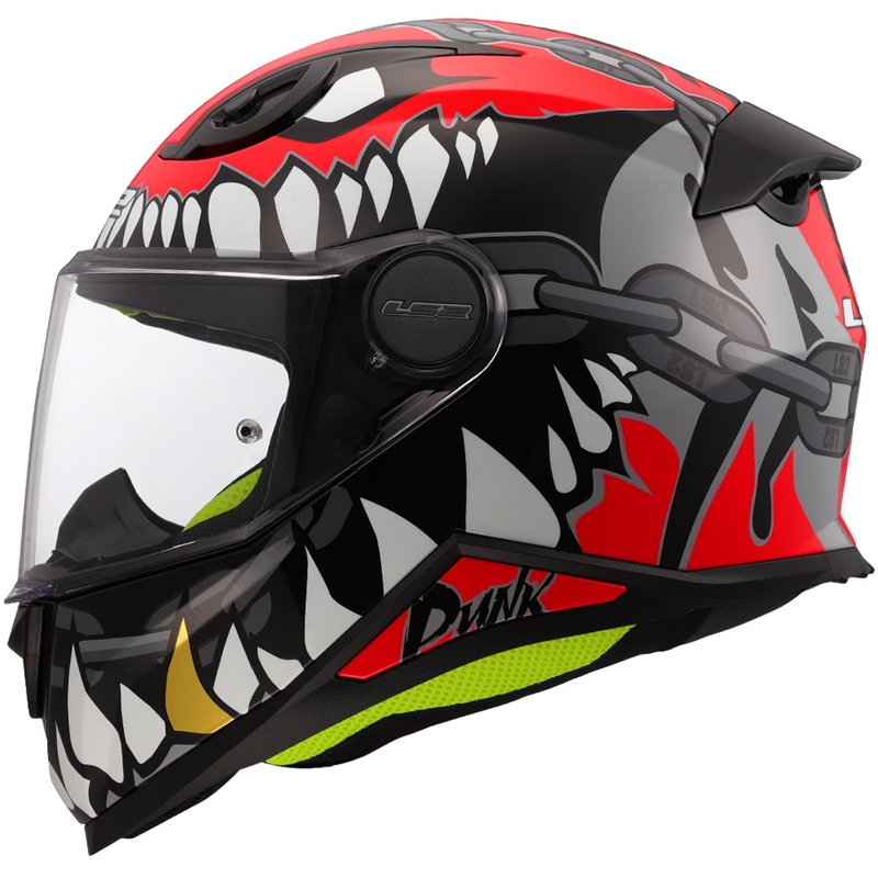 Kinder integraalhelm voor motorfietsen LS2 FF812 Punk glanzend grijs-rood