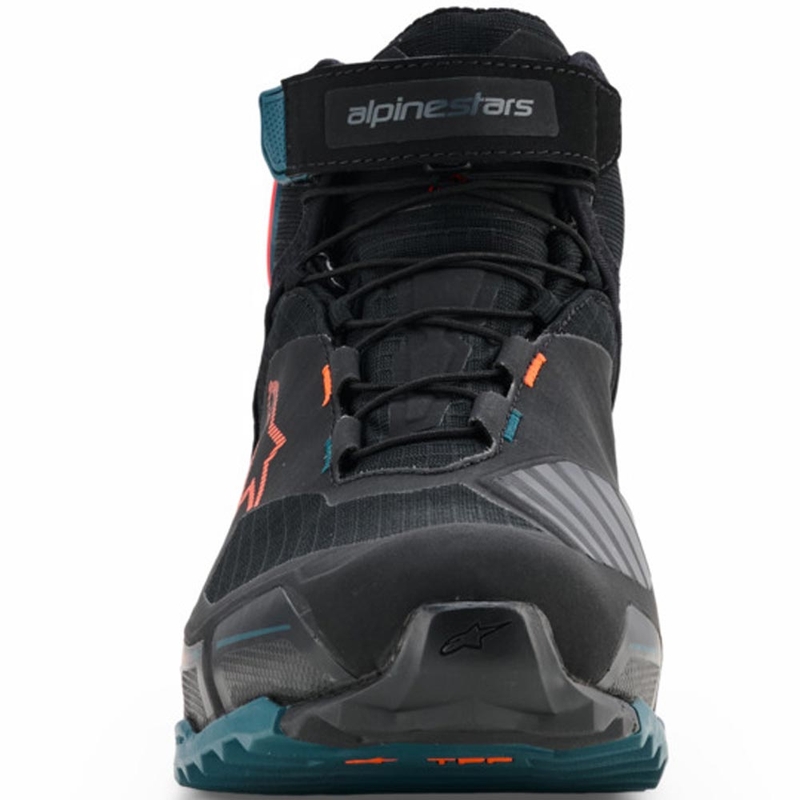 Alpinestars CR-X Drystar motorlaarzen in zwart-blauw-fluo oranje