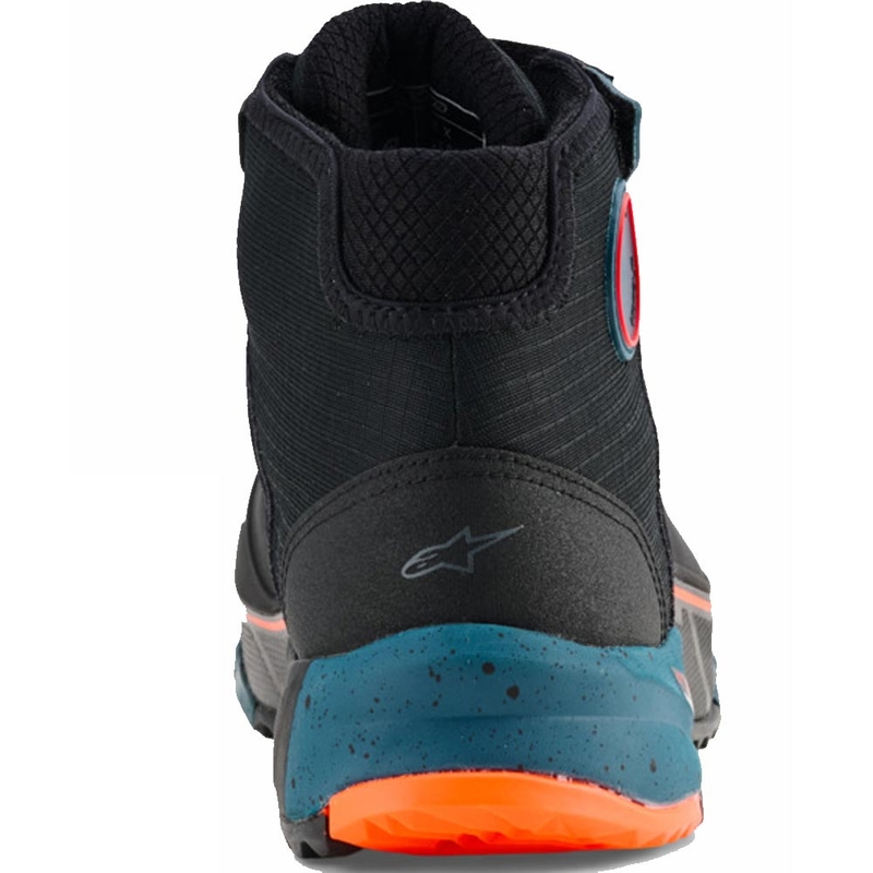 Alpinestars CR-X Drystar motorlaarzen in zwart-blauw-fluo oranje