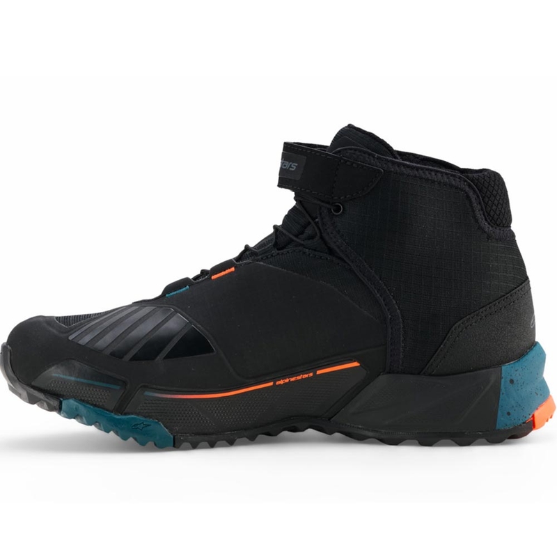 Alpinestars CR-X Drystar motorlaarzen in zwart-blauw-fluo oranje