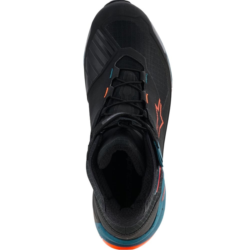 Alpinestars CR-X Drystar motorlaarzen in zwart-blauw-fluo oranje