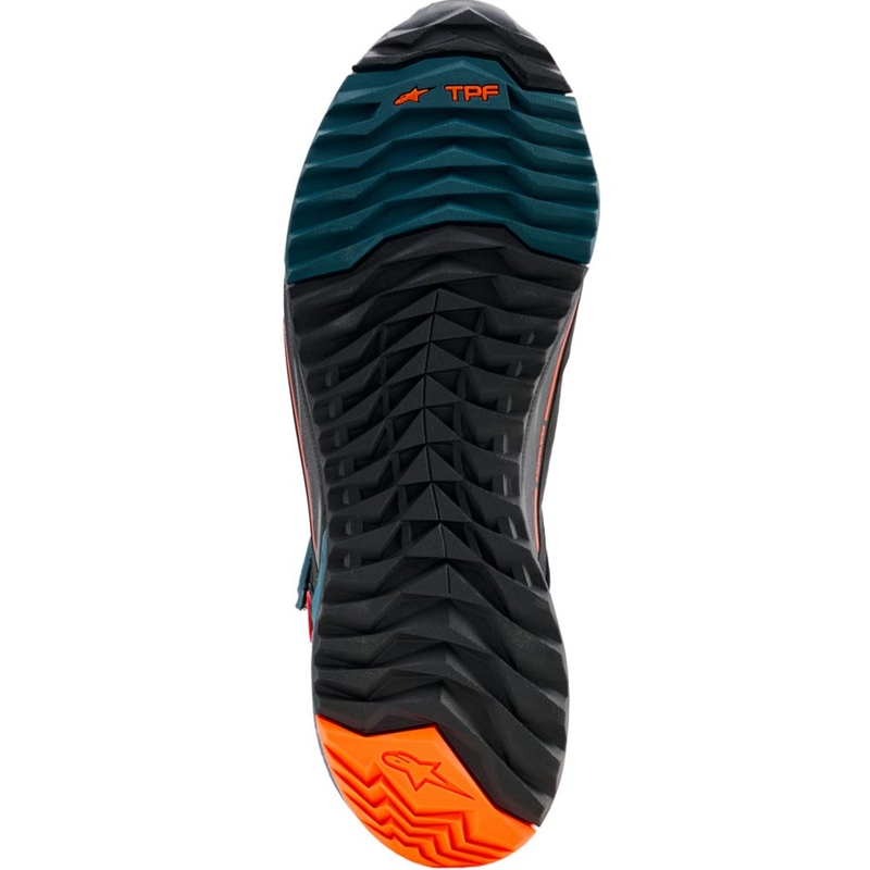 Alpinestars CR-X Drystar motorlaarzen in zwart-blauw-fluo oranje