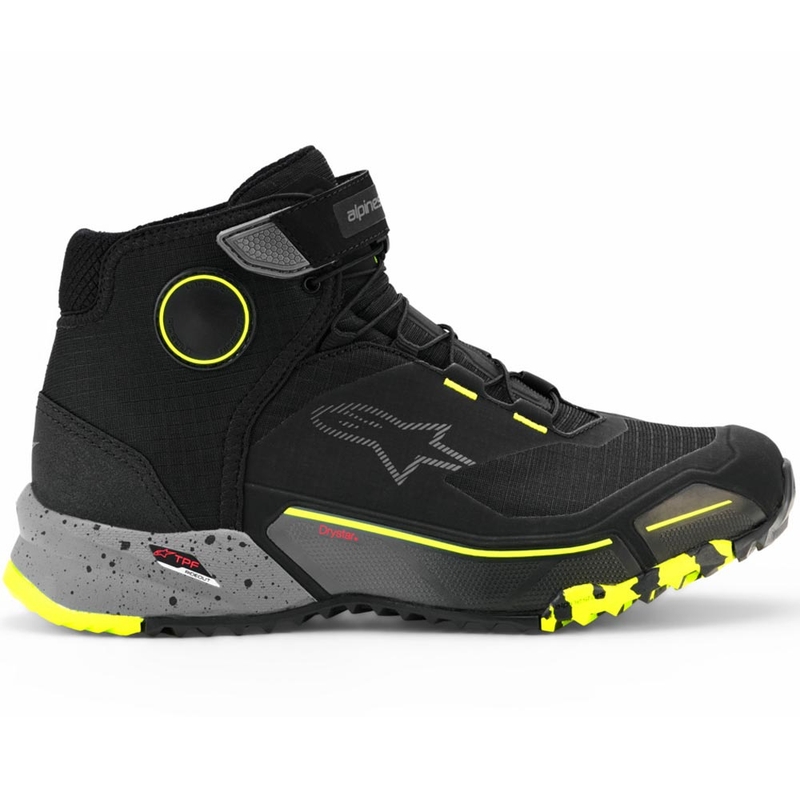 Alpinestars CR-X Drystar motorlaarzen zwart-donkergrijs-fluorgeel
