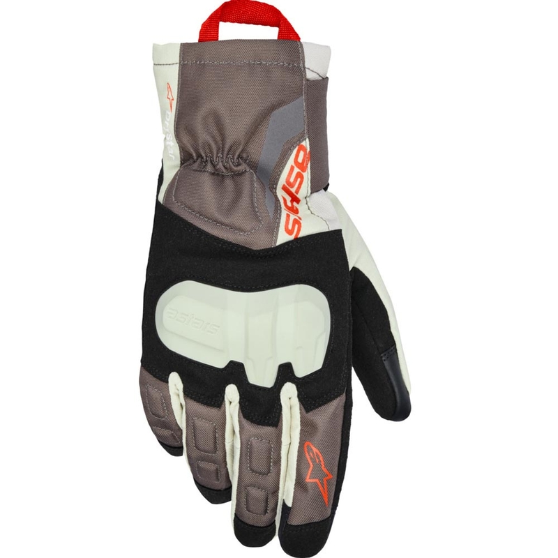 Alpinestars XT-3 Drystar geïsoleerde motorhandschoenen in de kleuren donkerbruin-zand-zwart-oranje.