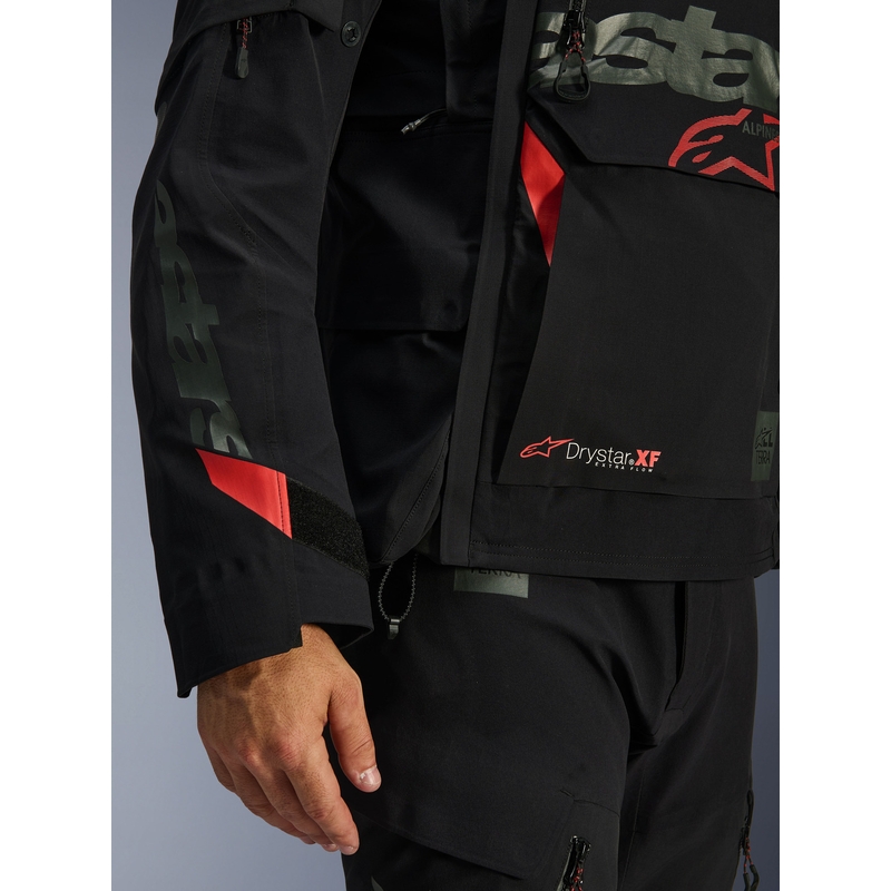 Alpinestars Halo PRO Drystar XF motorjas zwart-donkergrijs-rood