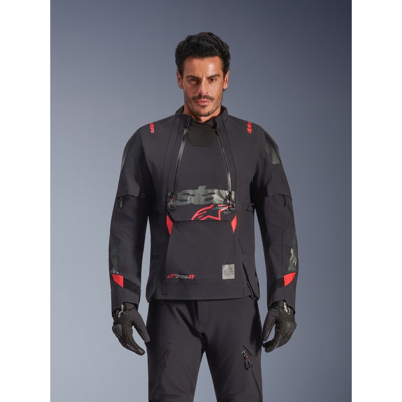Alpinestars Halo PRO Drystar XF motorjas zwart-donkergrijs-rood
