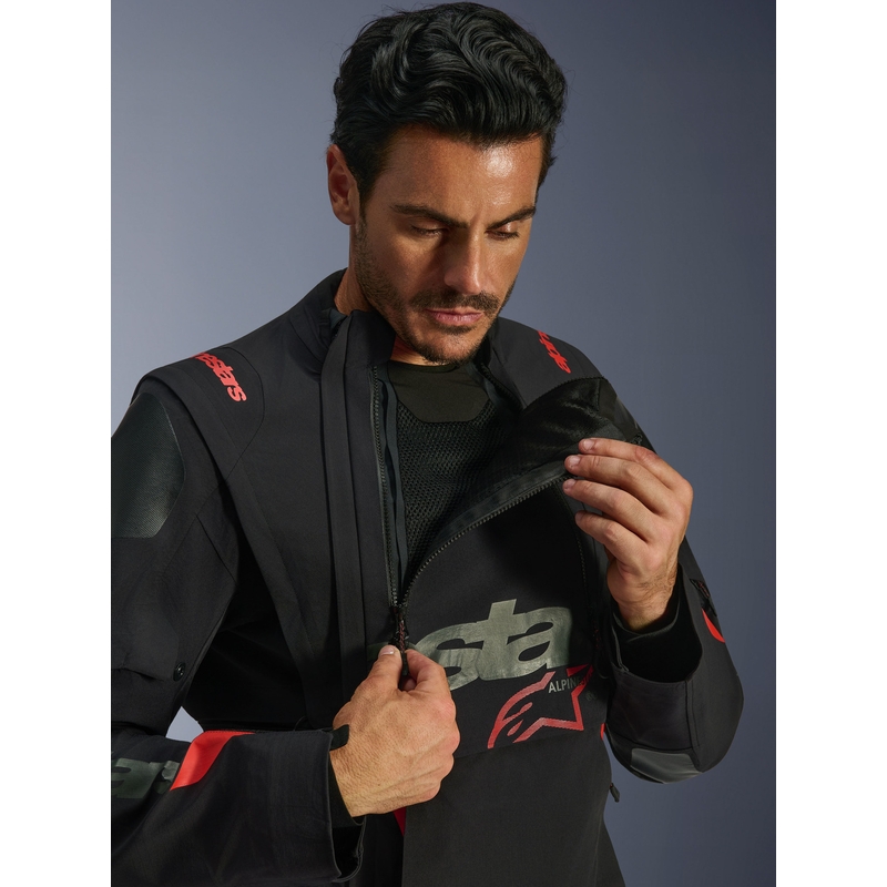 Alpinestars Halo PRO Drystar XF motorjas zwart-donkergrijs-rood