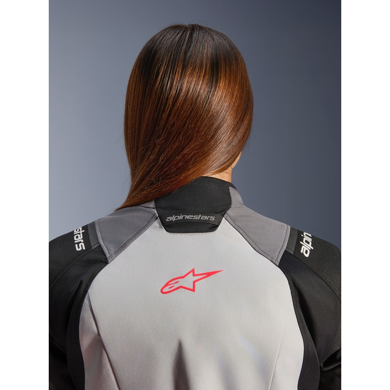 Alpinestars Stella Andes V4 Drystar dames motorjas donkergrijs-lichtgrijs-zwart-rood