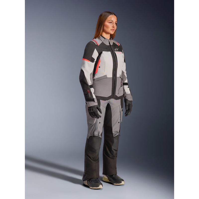 Alpinestars Stella Andes V4 Drystar dames motorjas donkergrijs-lichtgrijs-zwart-rood