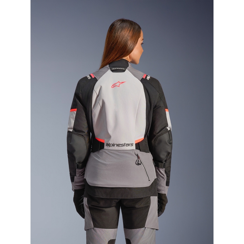Alpinestars Stella Andes V4 Drystar dames motorjas donkergrijs-lichtgrijs-zwart-rood