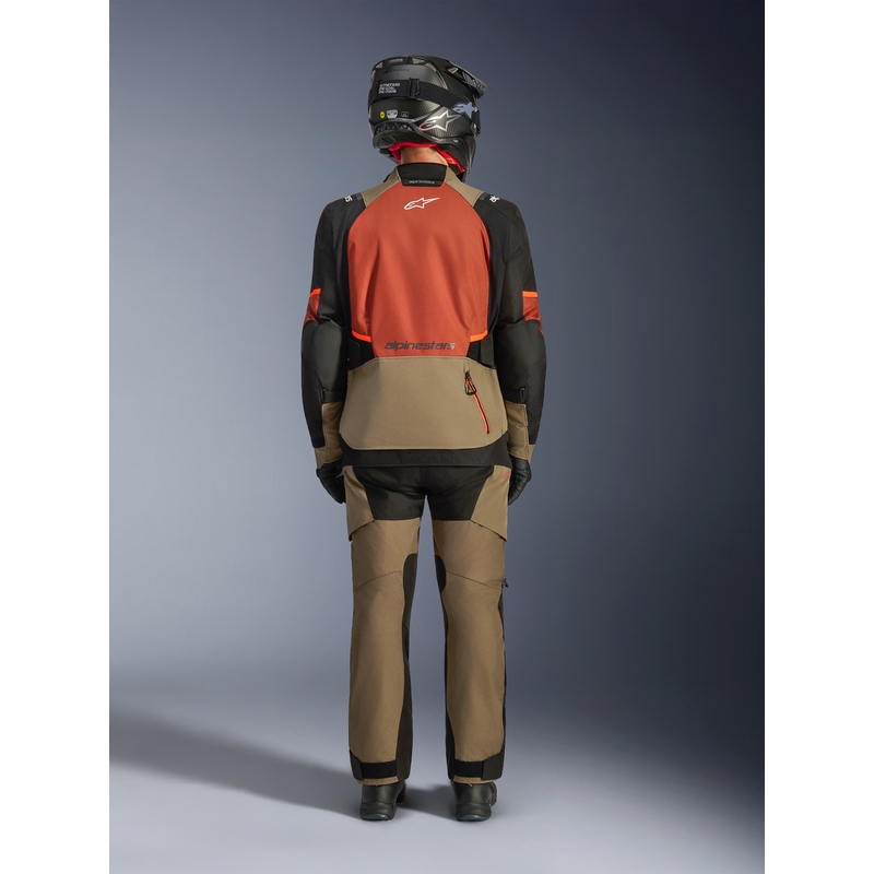 Alpinestars Andes V4 Drystar motorjas lichtbruin-donkeroranje-zwart