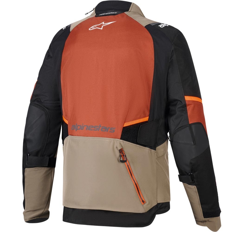 Alpinestars Andes V4 Drystar motorjas lichtbruin-donkeroranje-zwart