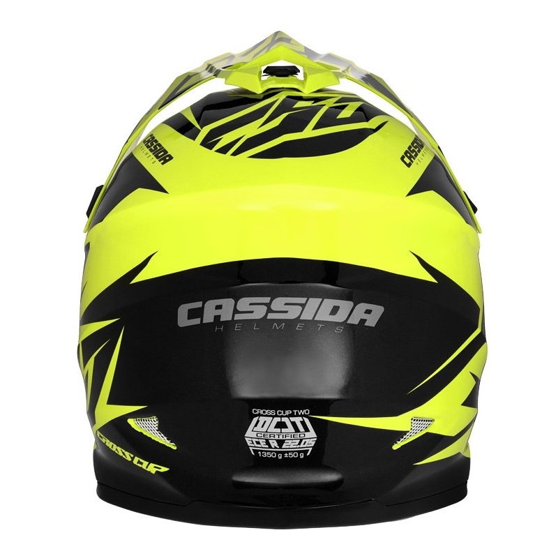 Cassida Cross Cup Two motorcrosshelm zwart-grijs-fluogeel