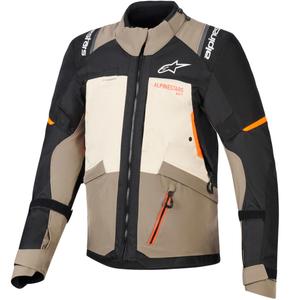 Alpinestars Andes V4 Drystar motorjas in crème-lichtbruin-zwart-fluoranje
