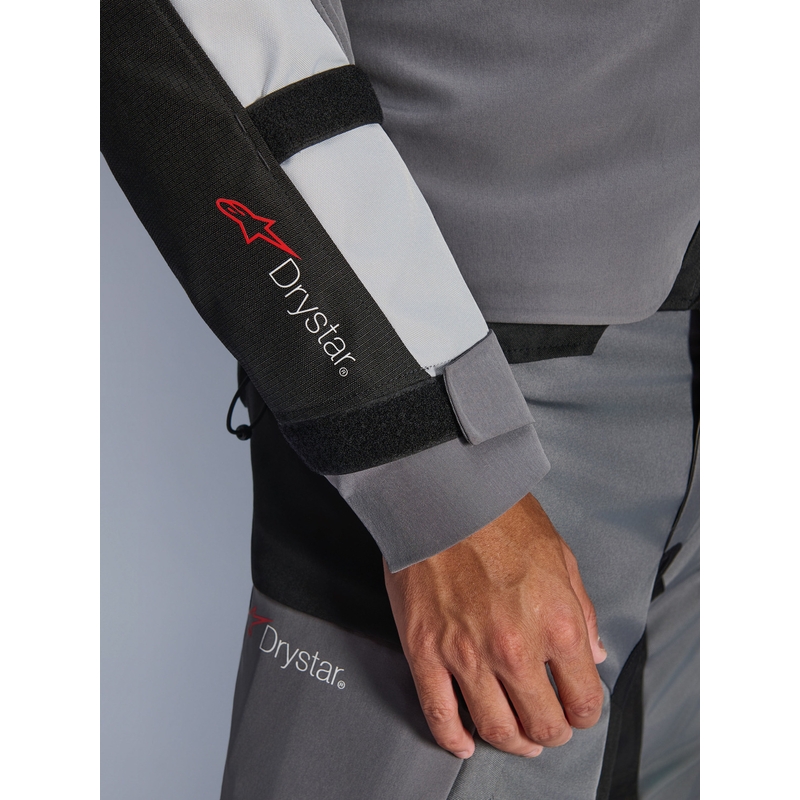 Alpinestars Andes V4 Drystar motorjas in donkergrijs-lichtgrijs-zwart-rood