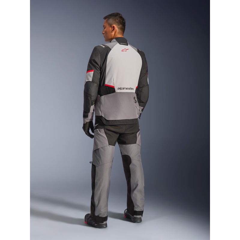 Alpinestars Andes V4 Drystar motorjas in donkergrijs-lichtgrijs-zwart-rood