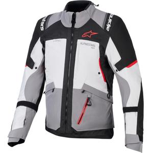 Alpinestars Andes V4 Drystar motorjas in donkergrijs-lichtgrijs-zwart-rood