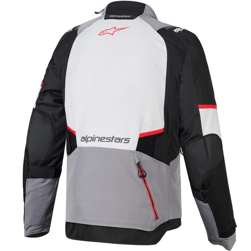 Alpinestars Andes V4 Drystar motorjas in donkergrijs-lichtgrijs-zwart-rood