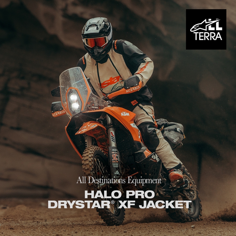 Alpinestars Halo PRO Drystar XF motorjas crème-zwart-rood