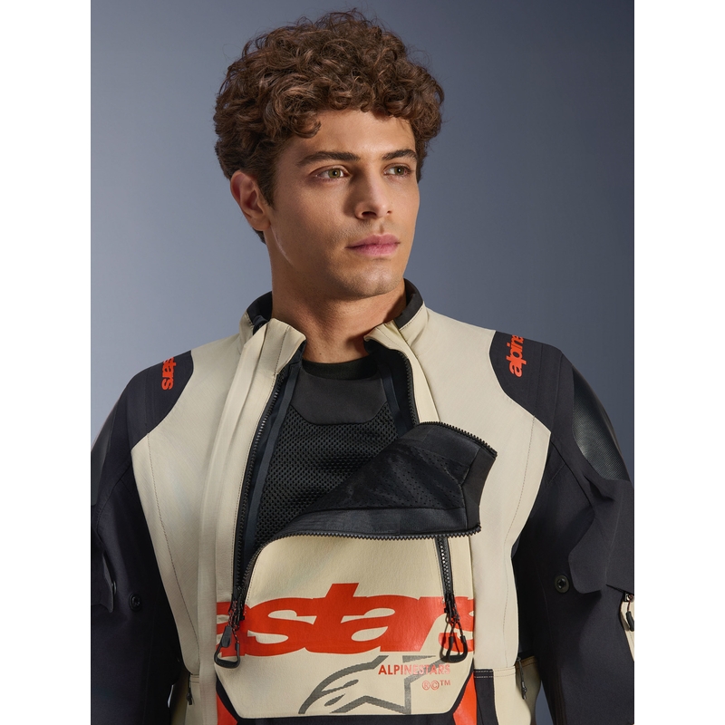 Alpinestars Halo PRO Drystar XF motorjas crème-zwart-rood
