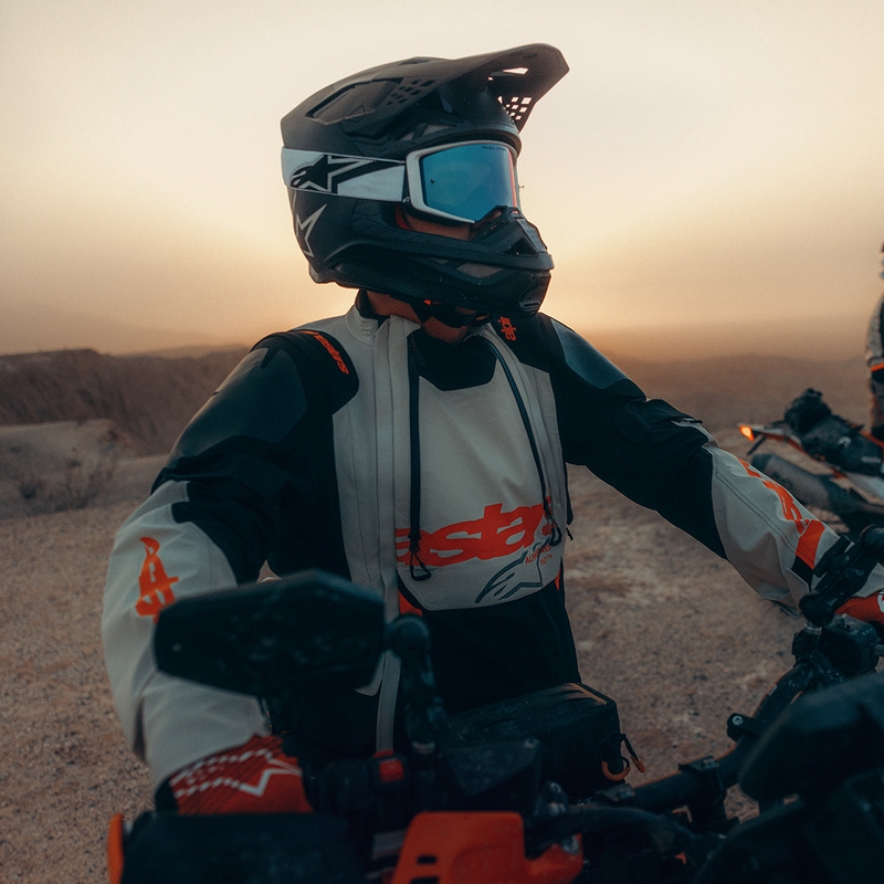 Alpinestars Halo PRO Drystar XF motorjas crème-zwart-rood
