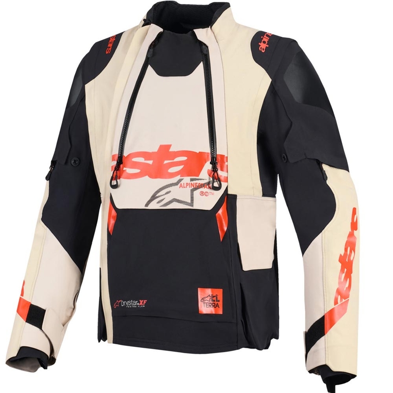 Alpinestars Halo PRO Drystar XF motorjas crème-zwart-rood