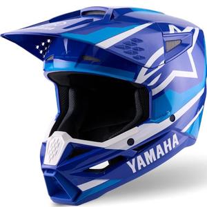 Kindermotocrosshelm Alpinestars S-M3 YAMAHA collectie blauw-wit
