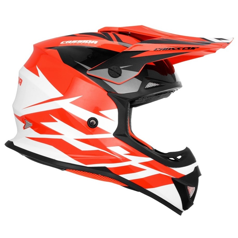 Cassida Cross Cup Two Motorcross Helm zwart-wit-grijs-fluo oranje