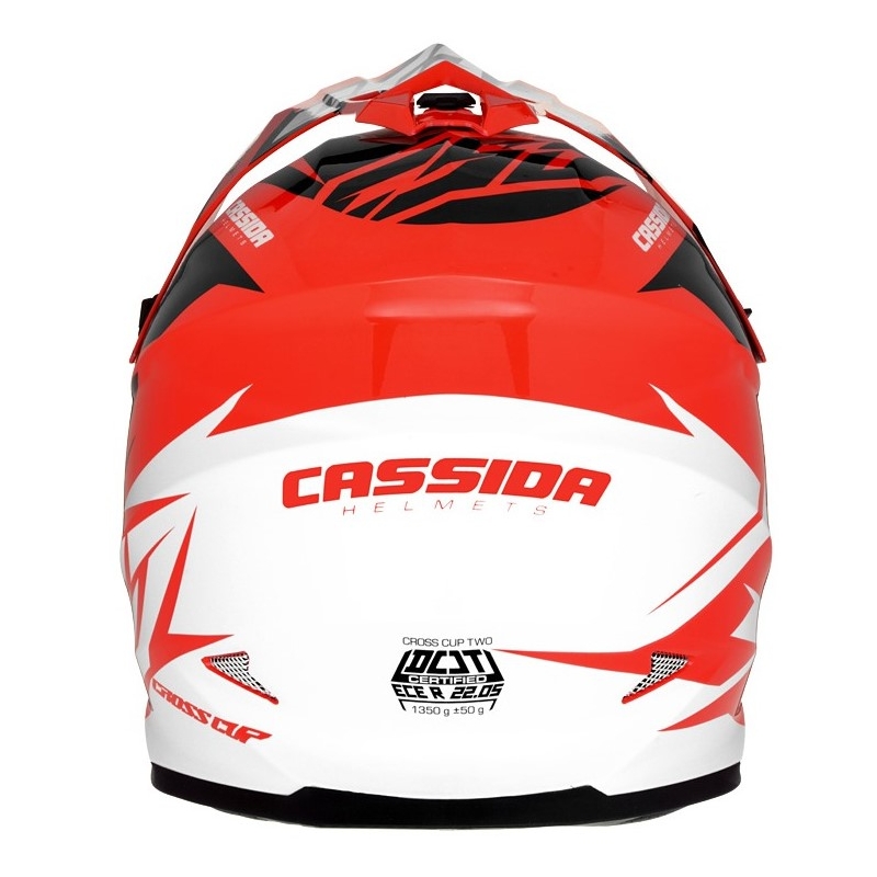 Cassida Cross Cup Two Motorcross Helm zwart-wit-grijs-fluo oranje