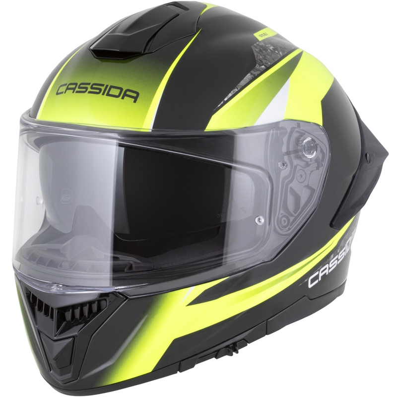 Cassida Integral GTS 2.1 Mega integraal motorhelm zwart-fluor geel-wit