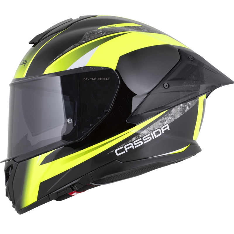 Cassida Integral GTS 2.1 Mega integraal motorhelm zwart-fluor geel-wit
