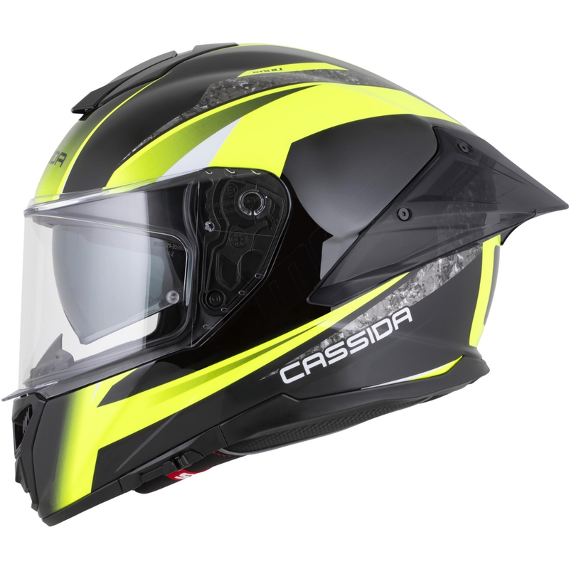 Cassida Integral GTS 2.1 Mega integraal motorhelm zwart-fluor geel-wit