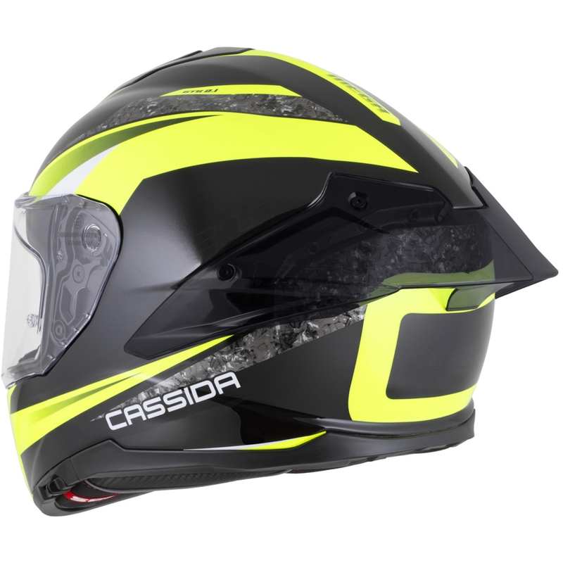 Cassida Integral GTS 2.1 Mega integraal motorhelm zwart-fluor geel-wit