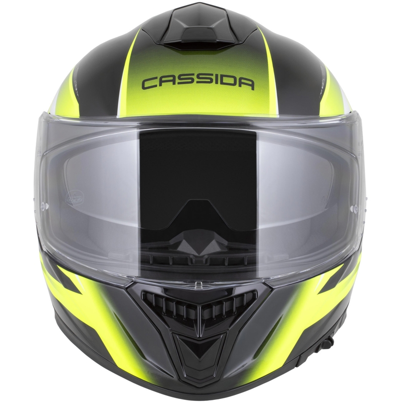 Cassida Integral GTS 2.1 Mega integraal motorhelm zwart-fluor geel-wit