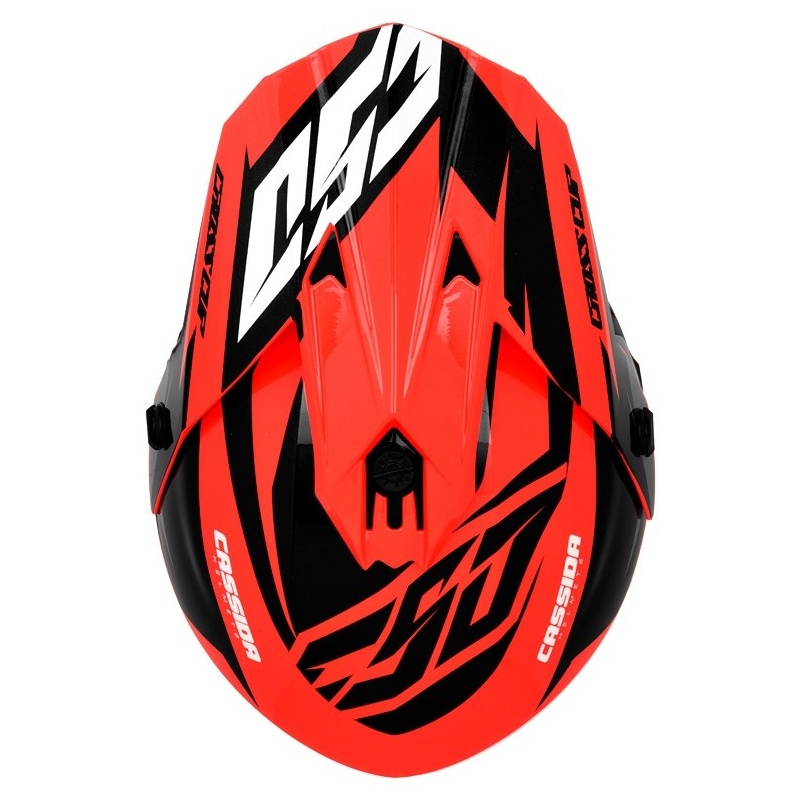Cassida Cross Cup Two Motorcross Helm zwart-wit-grijs-fluo oranje