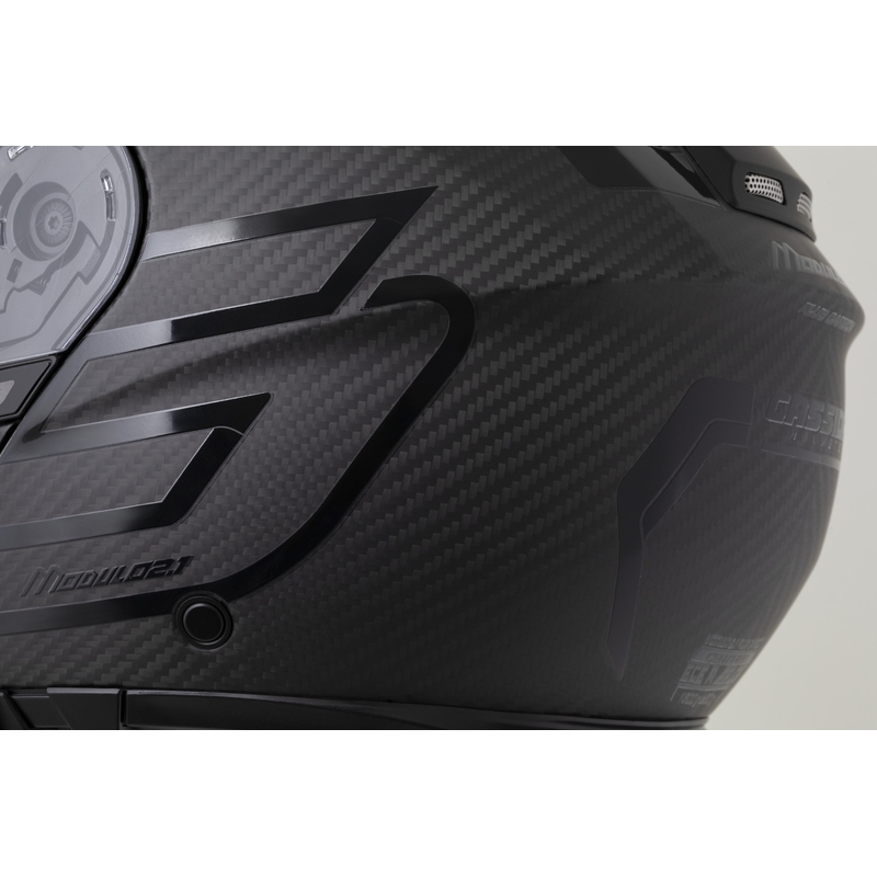 Opklapbare motorhelm Cassida Modulo 2.1 Plus Carbon BlackOut matzwart
