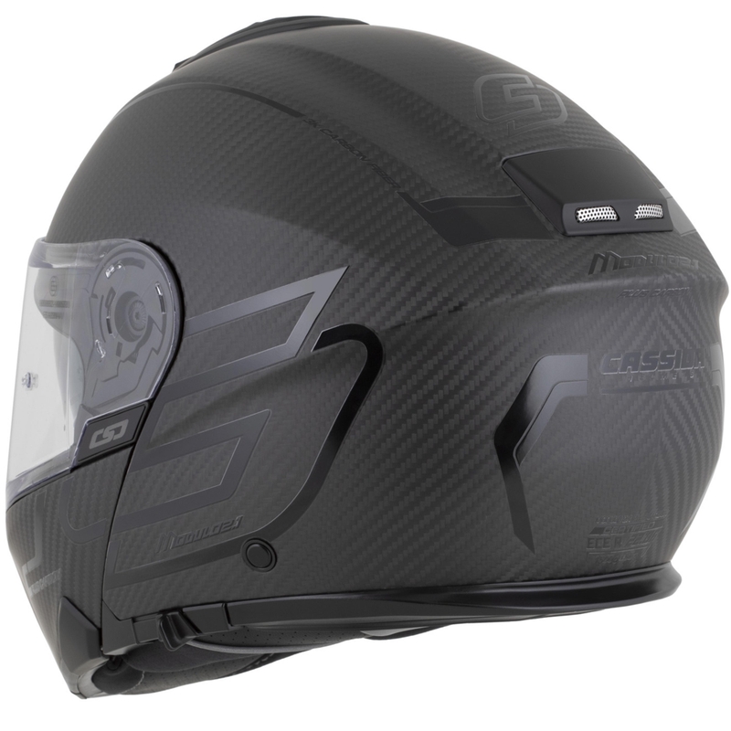 Opklapbare motorhelm Cassida Modulo 2.1 Plus Carbon BlackOut matzwart