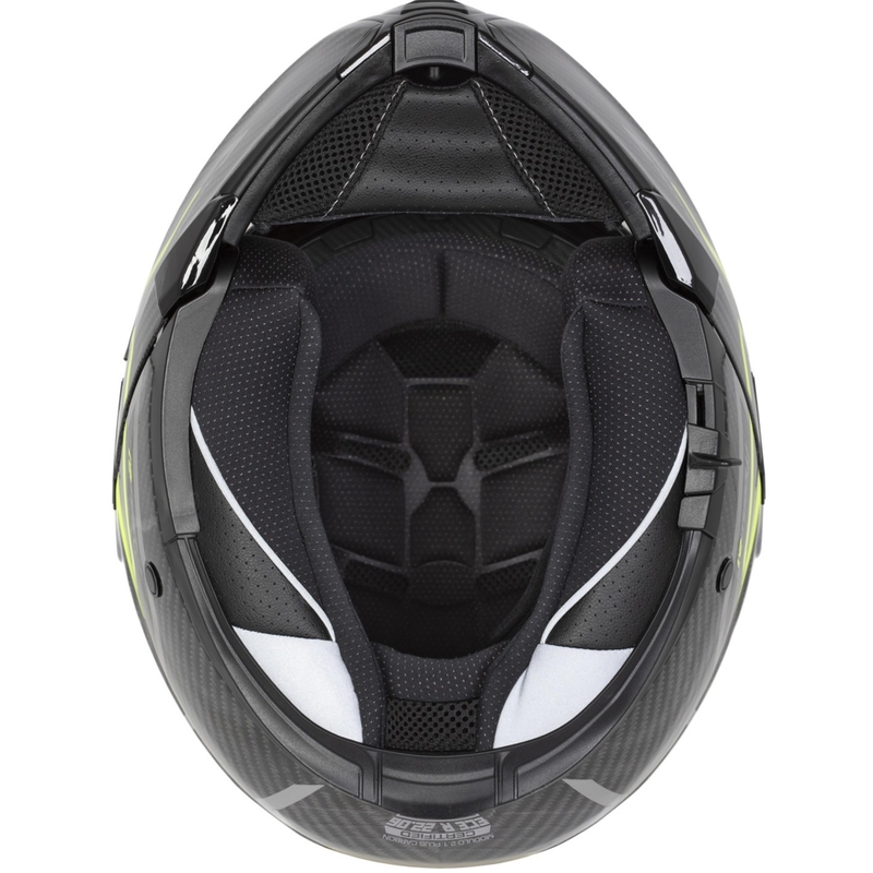 Opklapbare motorhelm Cassida Modulo 2.1 Plus Carbon BlackOut matzwart-metallic rood-reflecterend zilver-zwart