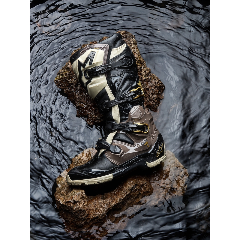 Alpinestars TECH 7 Enduro Drystar motorlaarzen zwart-donkergrijs-goud