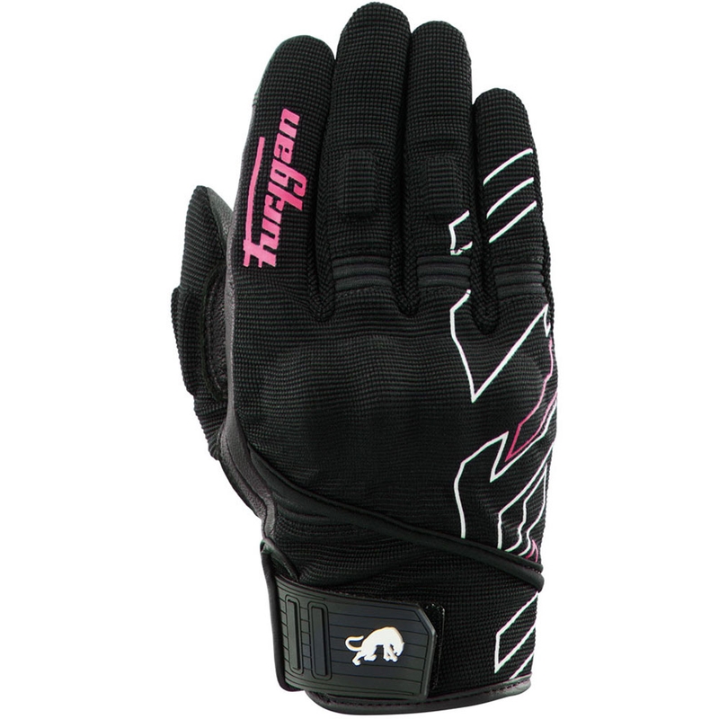 Dames motorhandschoenen Furygan Jet Neon D3O® Evo zwart-wit-roze