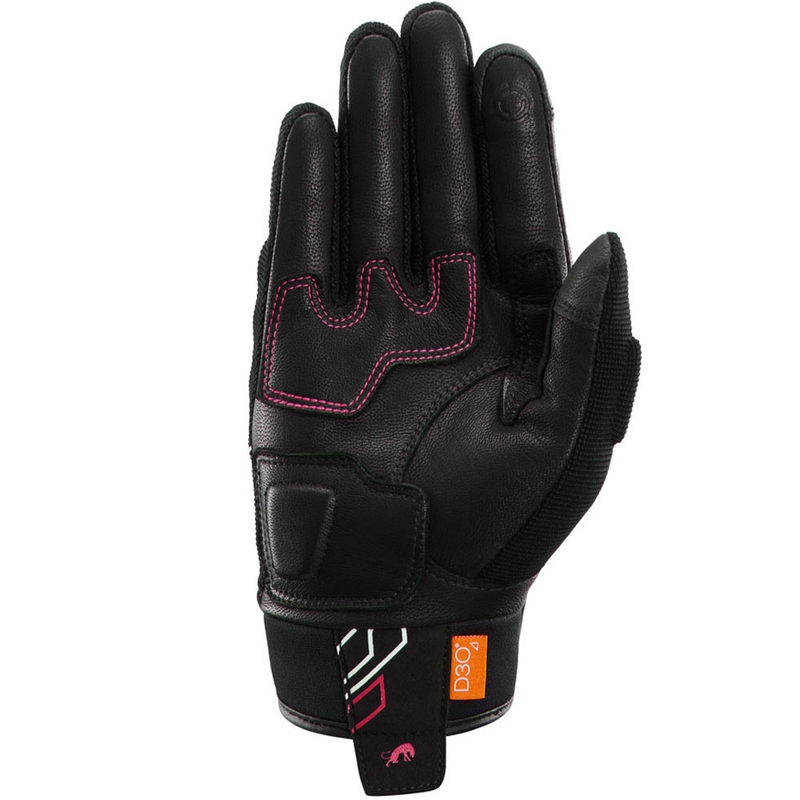 Dames motorhandschoenen Furygan Jet Neon D3O® Evo zwart-wit-roze